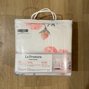 3 piece baby girl floral crib set